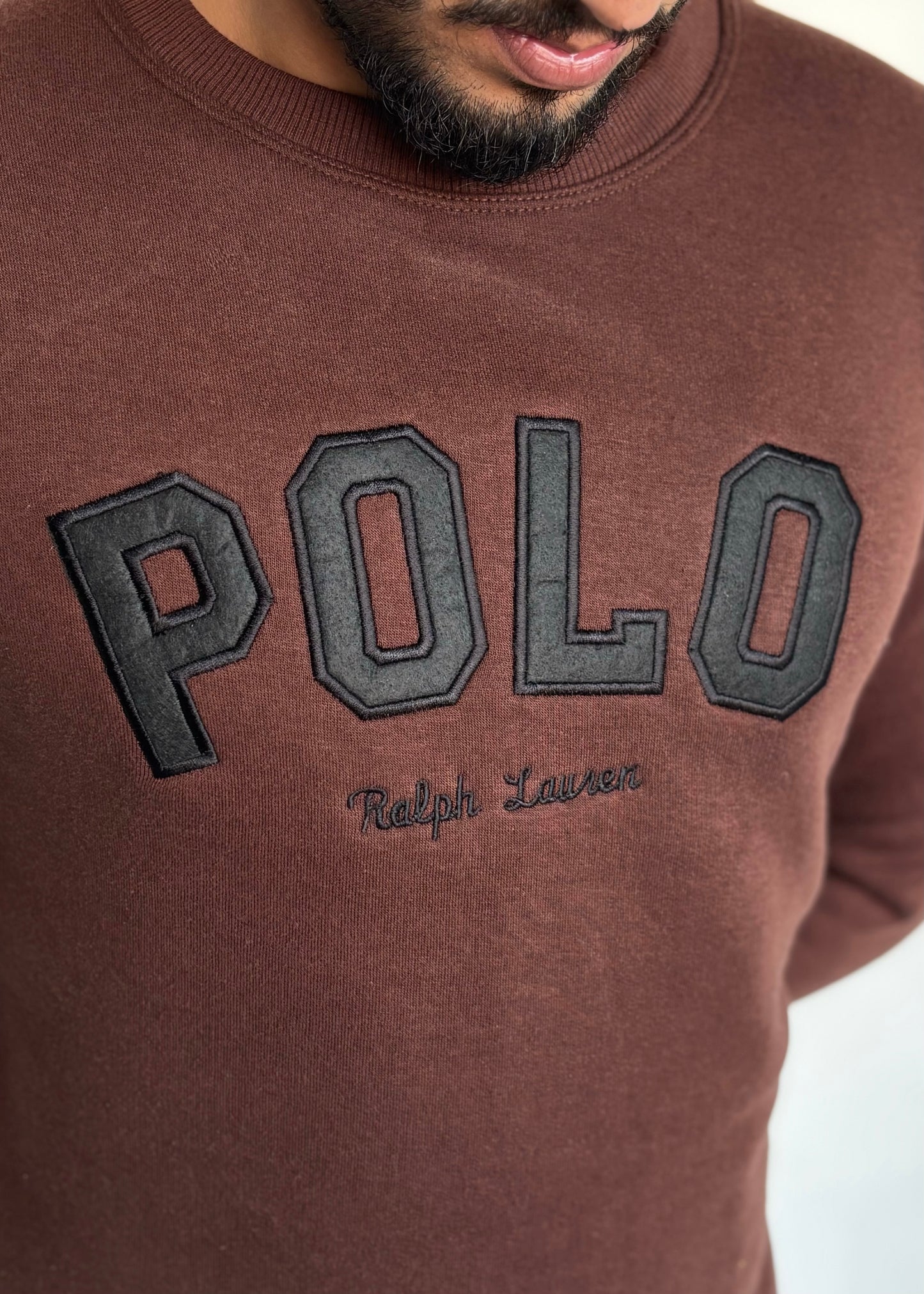 COMFORT COTTON FLEECE SWEATSHIRT'S-BROWN