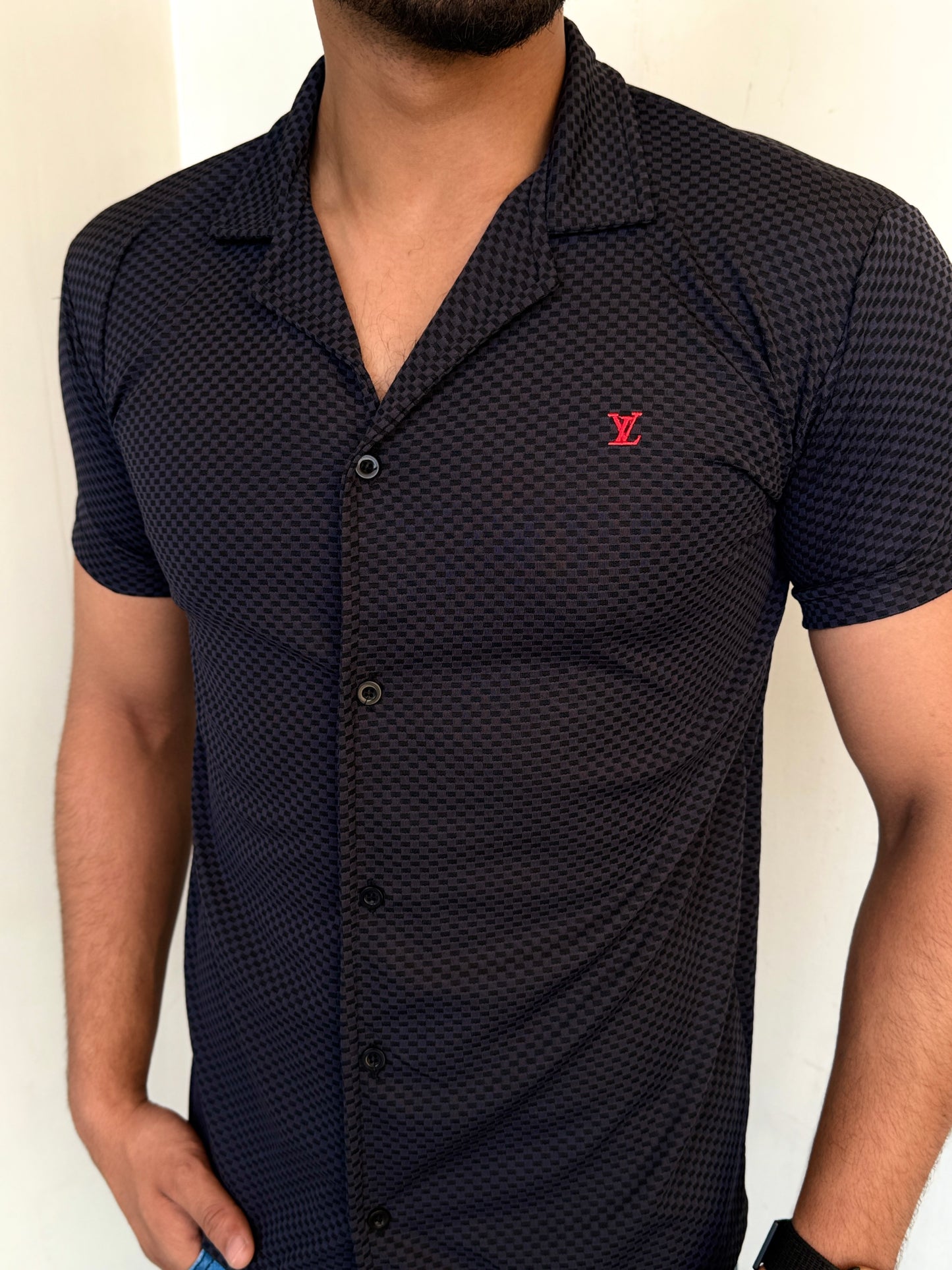 IMPORTED TEXTURE SAFARI SHIRT-LF