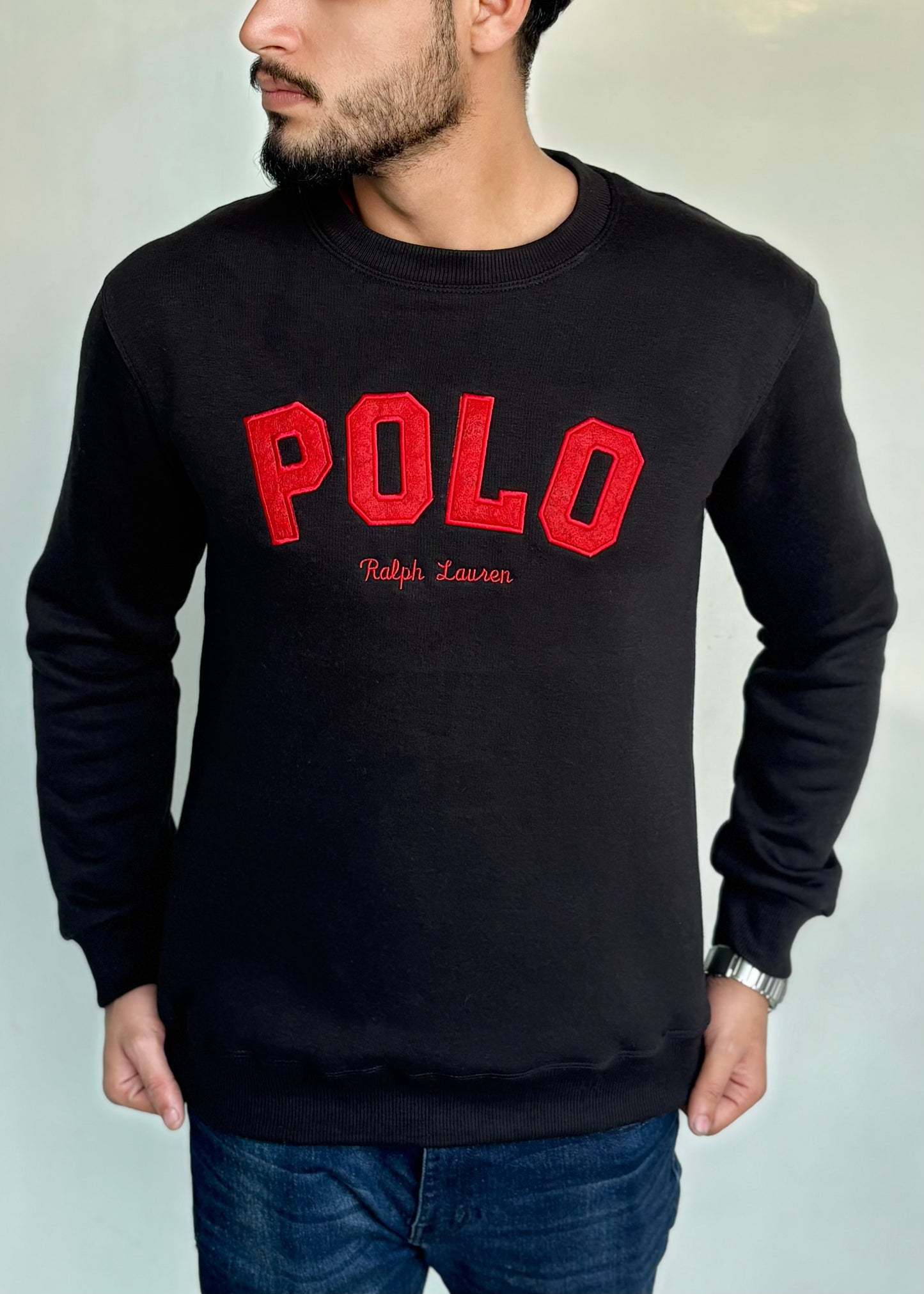 COMFORT COTTON FLEECE SWEATSHIRT'S-BLACK