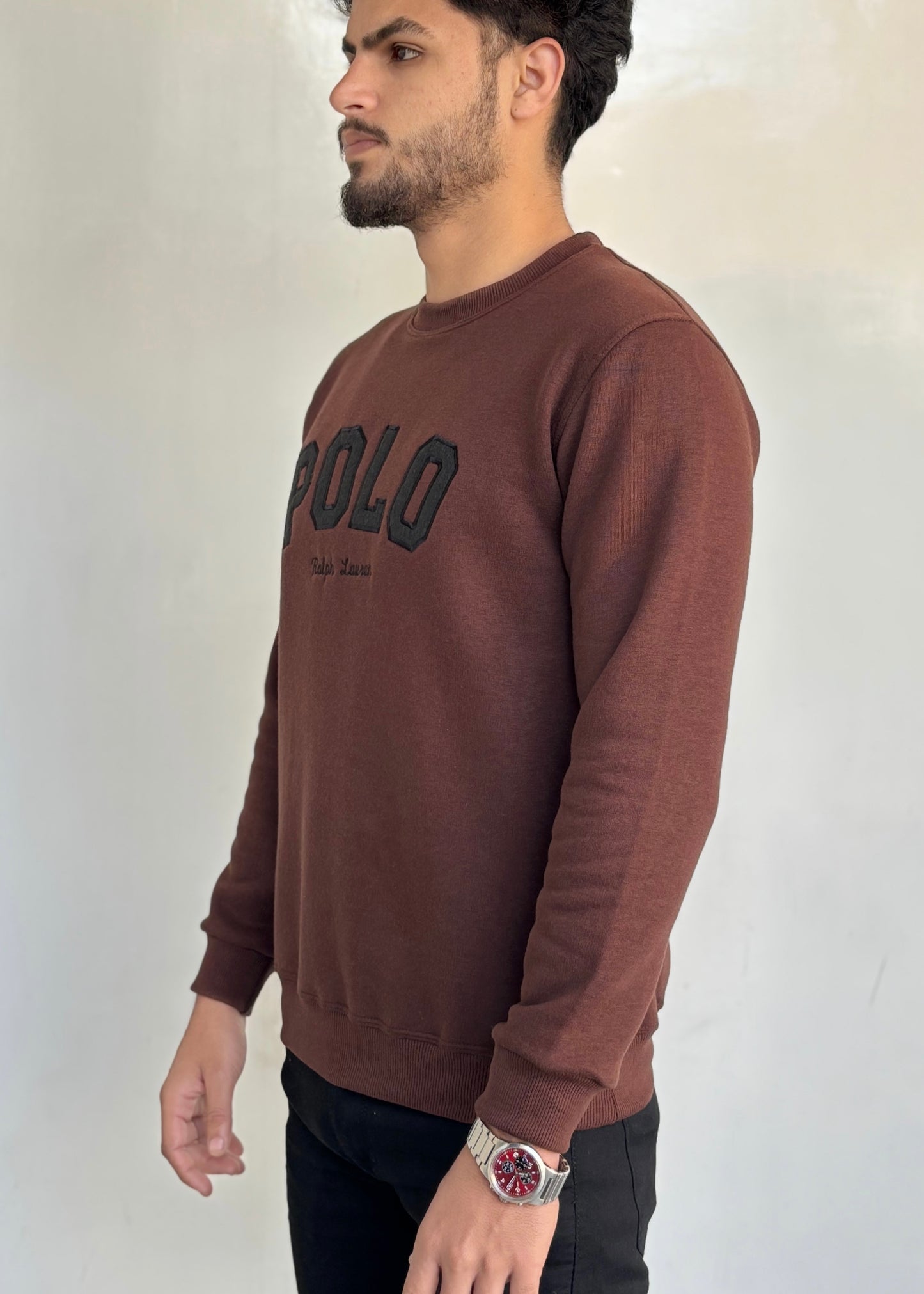 COMFORT COTTON FLEECE SWEATSHIRT'S-BROWN