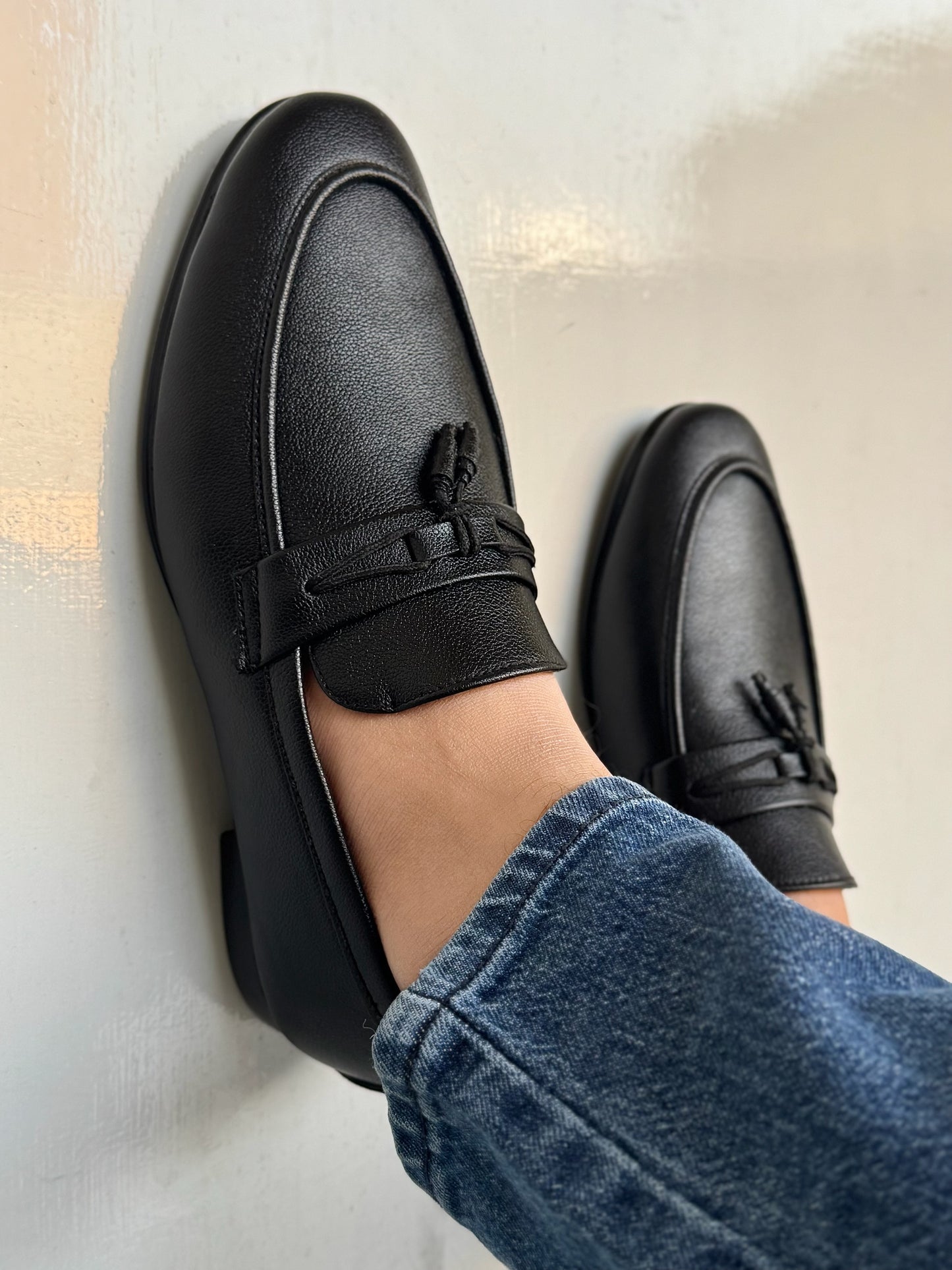 003 MANMADE ELEGANT BLACK SHOES-FL
