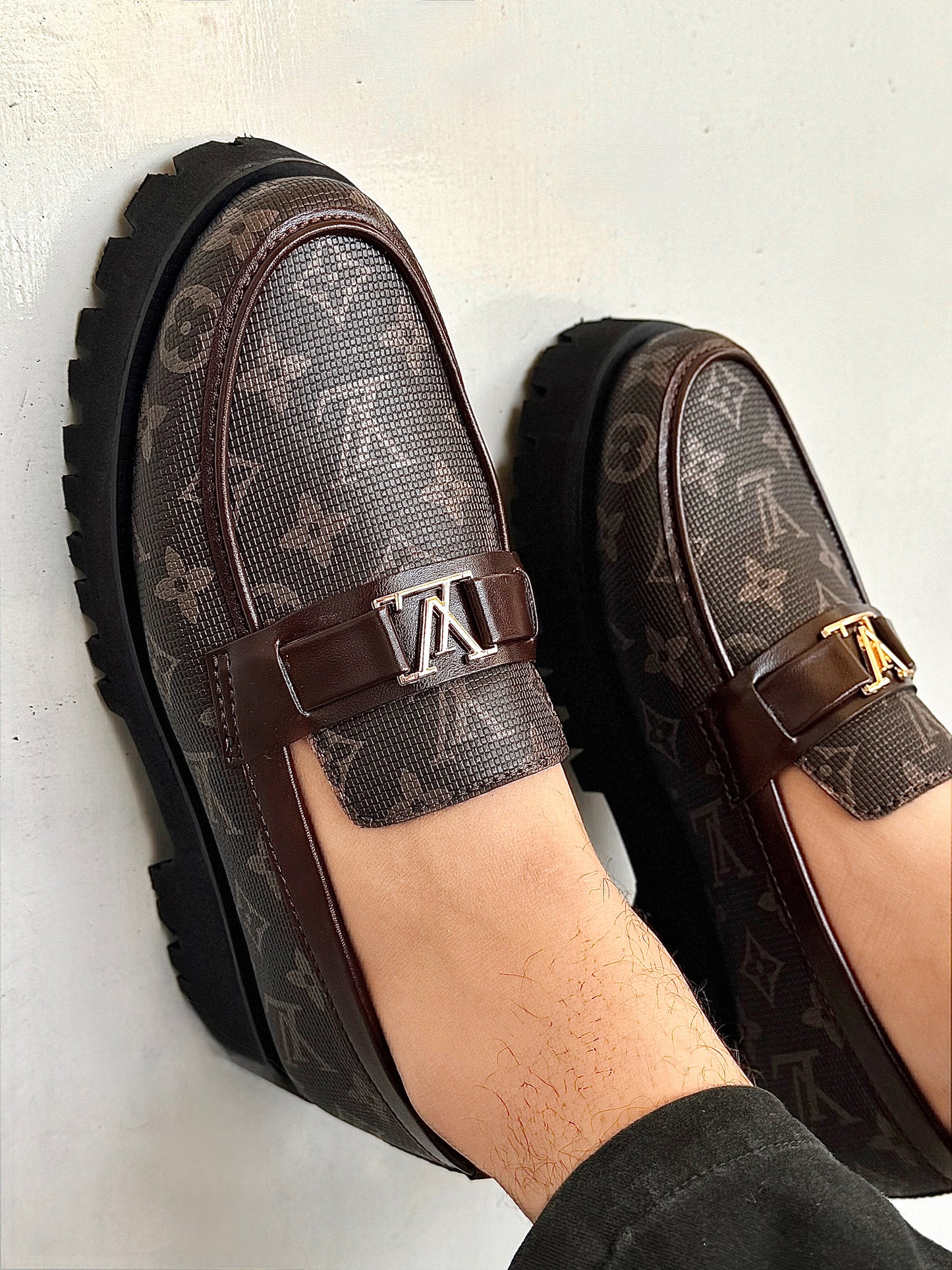 0024 HIGH SOLE STYLISH ELEGANT SHOES-BROWN