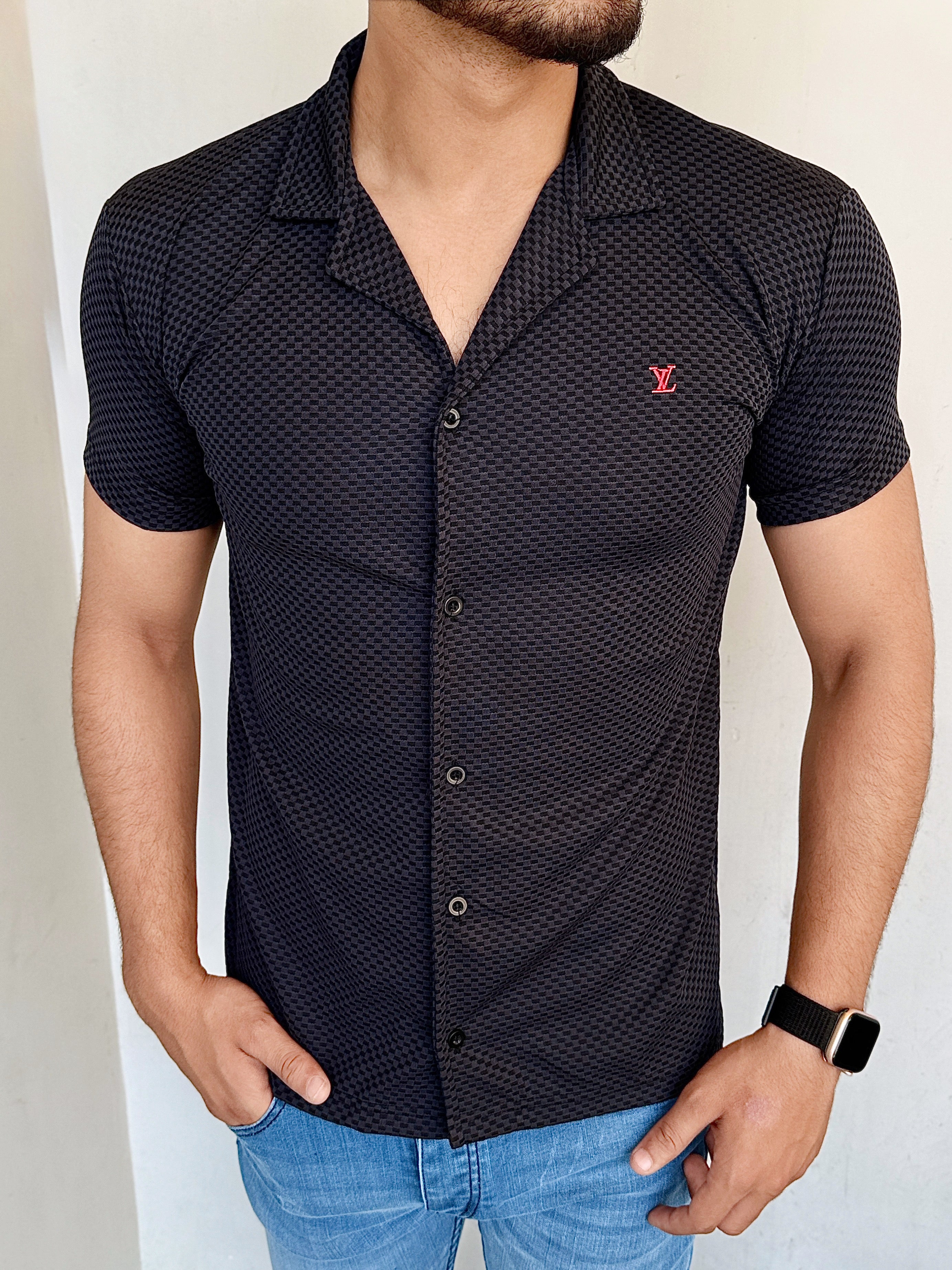 IMPORTED TEXTURE SAFARI SHIRT-LF