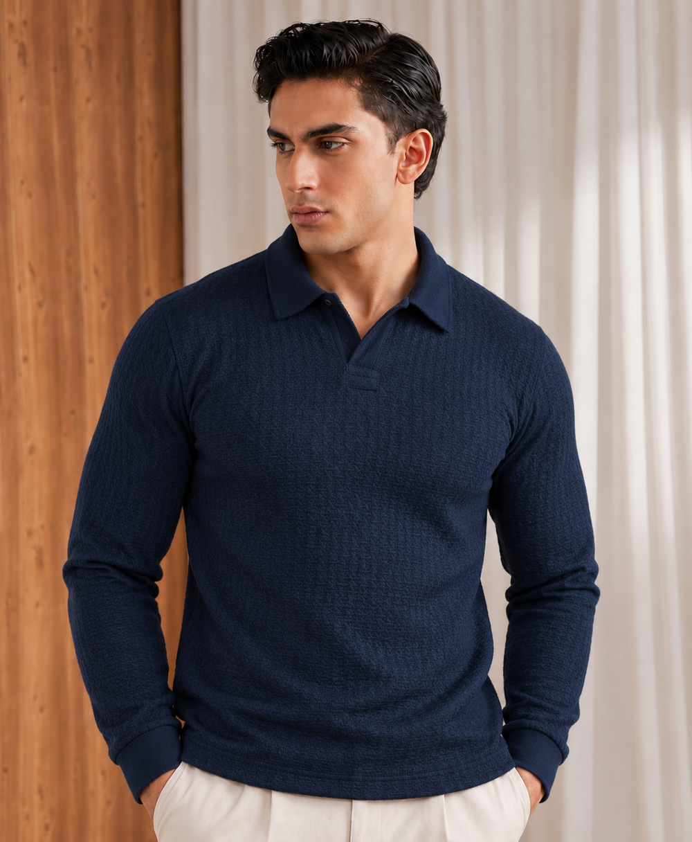 FOXI TEXTURED ELITE POLO-NAVY