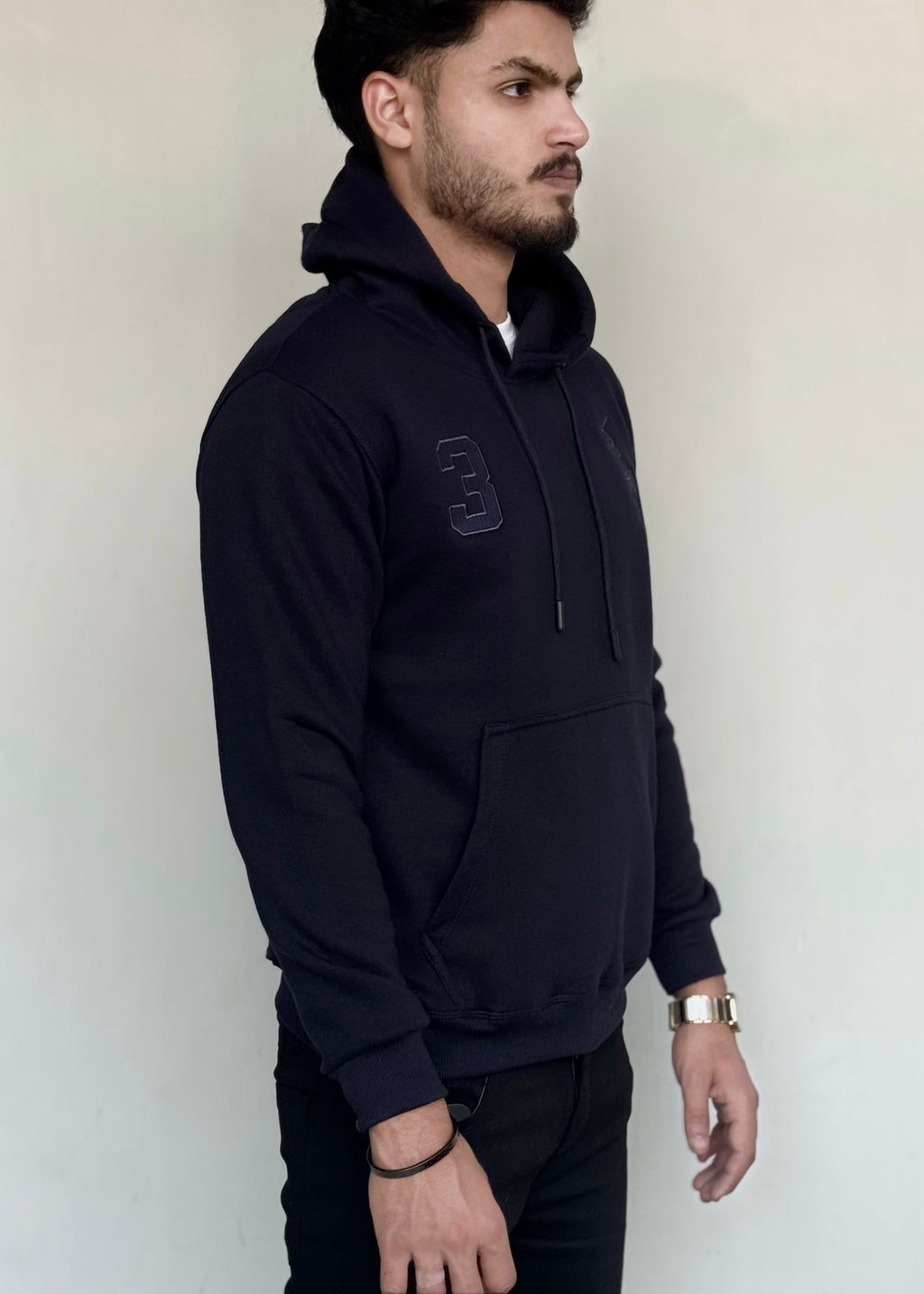 0.01 COZY CLASSIC FLEECE HOODIE-BLUE