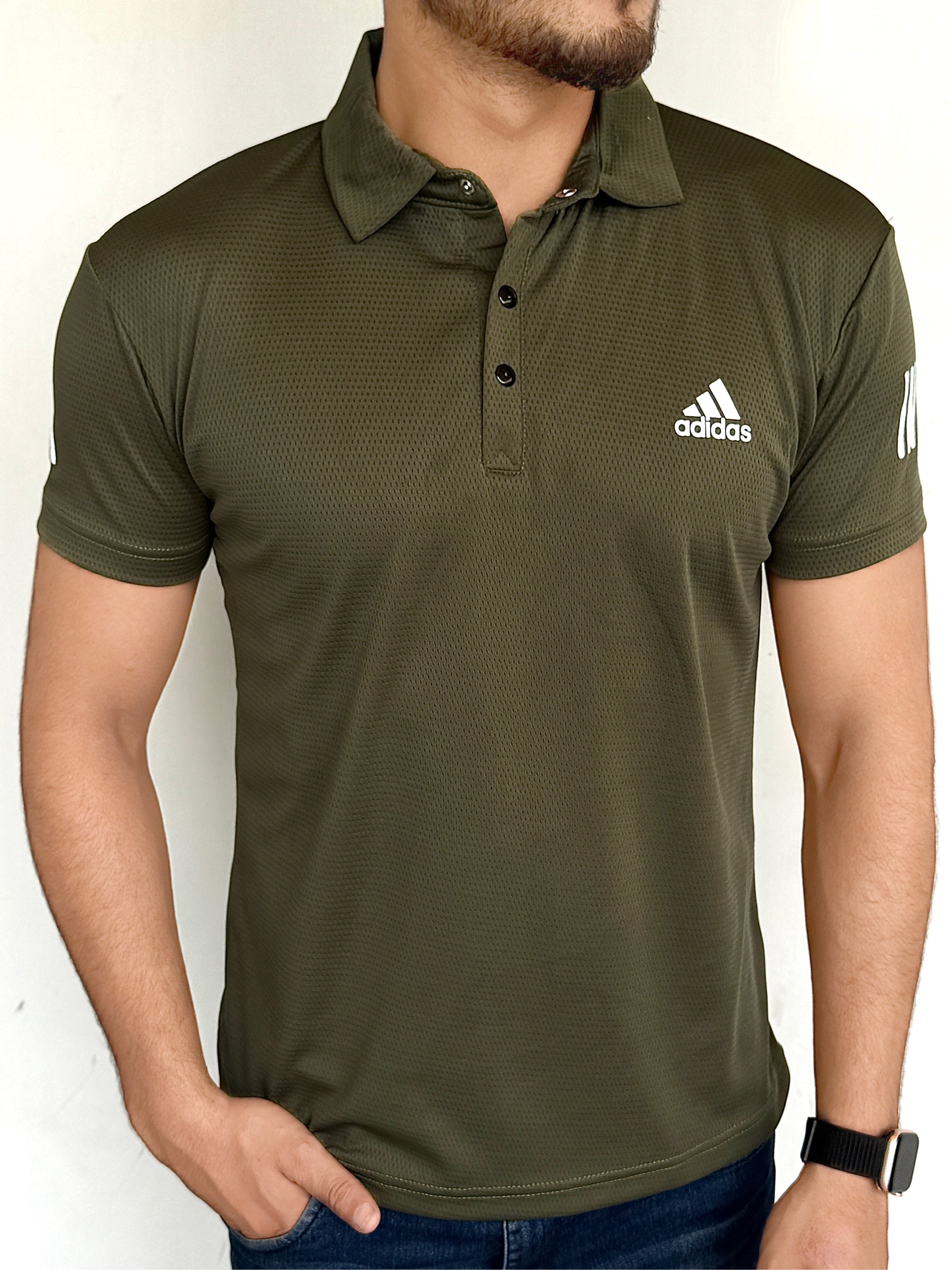 MESH IMPORTED LYCRA SHIRT-OLIVE