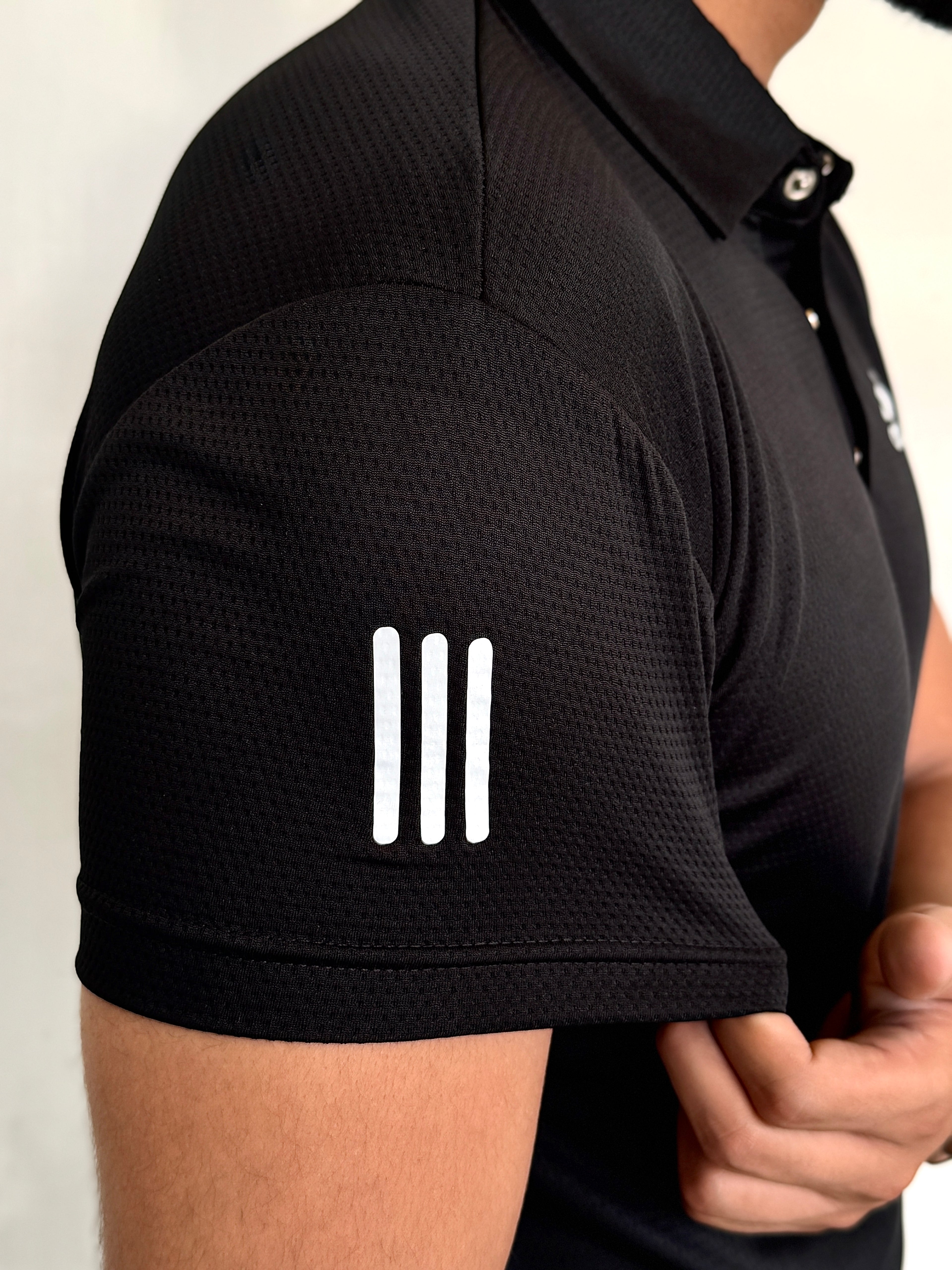 MESH IMPORTED LYCRA SHIRT-BLACK