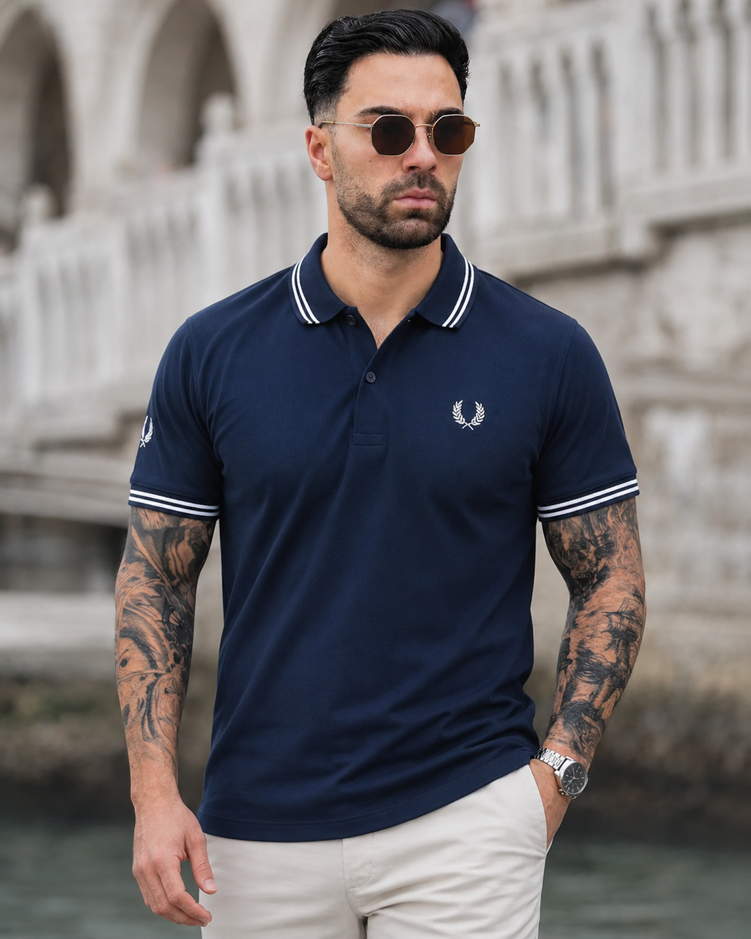 Executive Cotton Polo-Navy