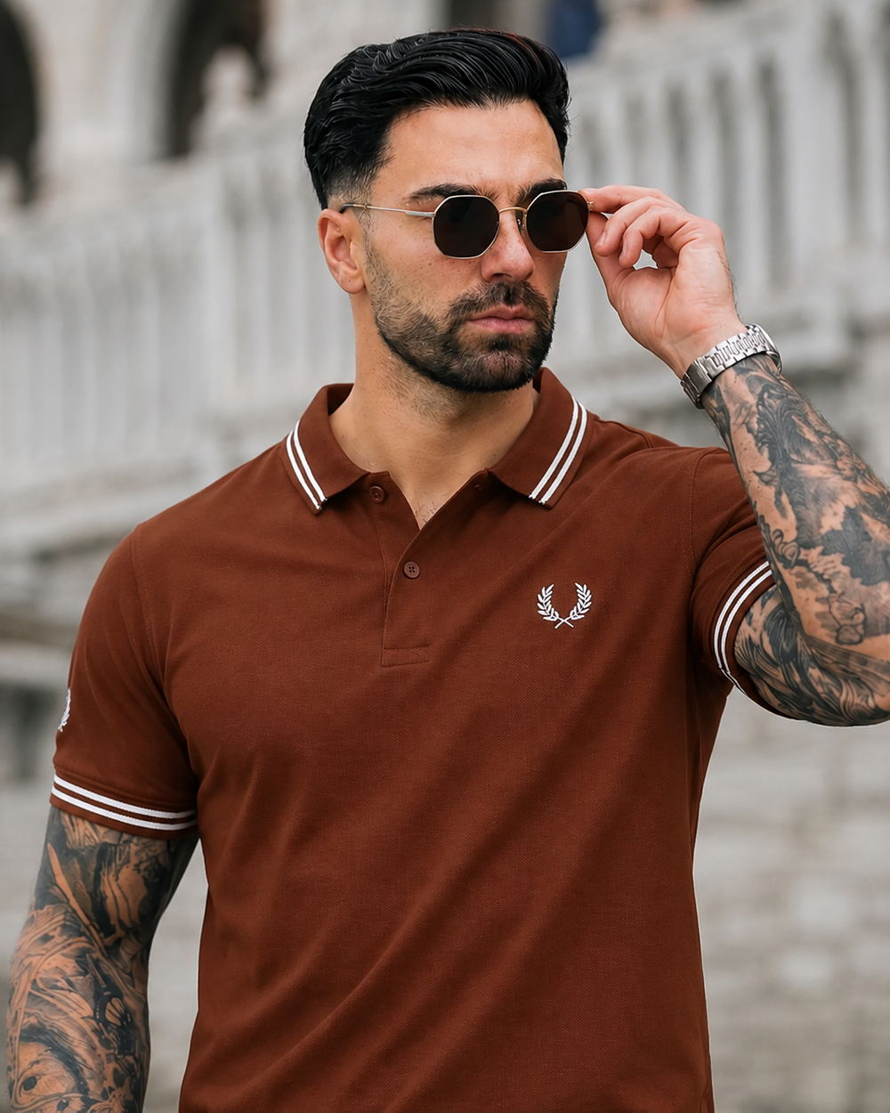 Executive Cotton Polo-Brown