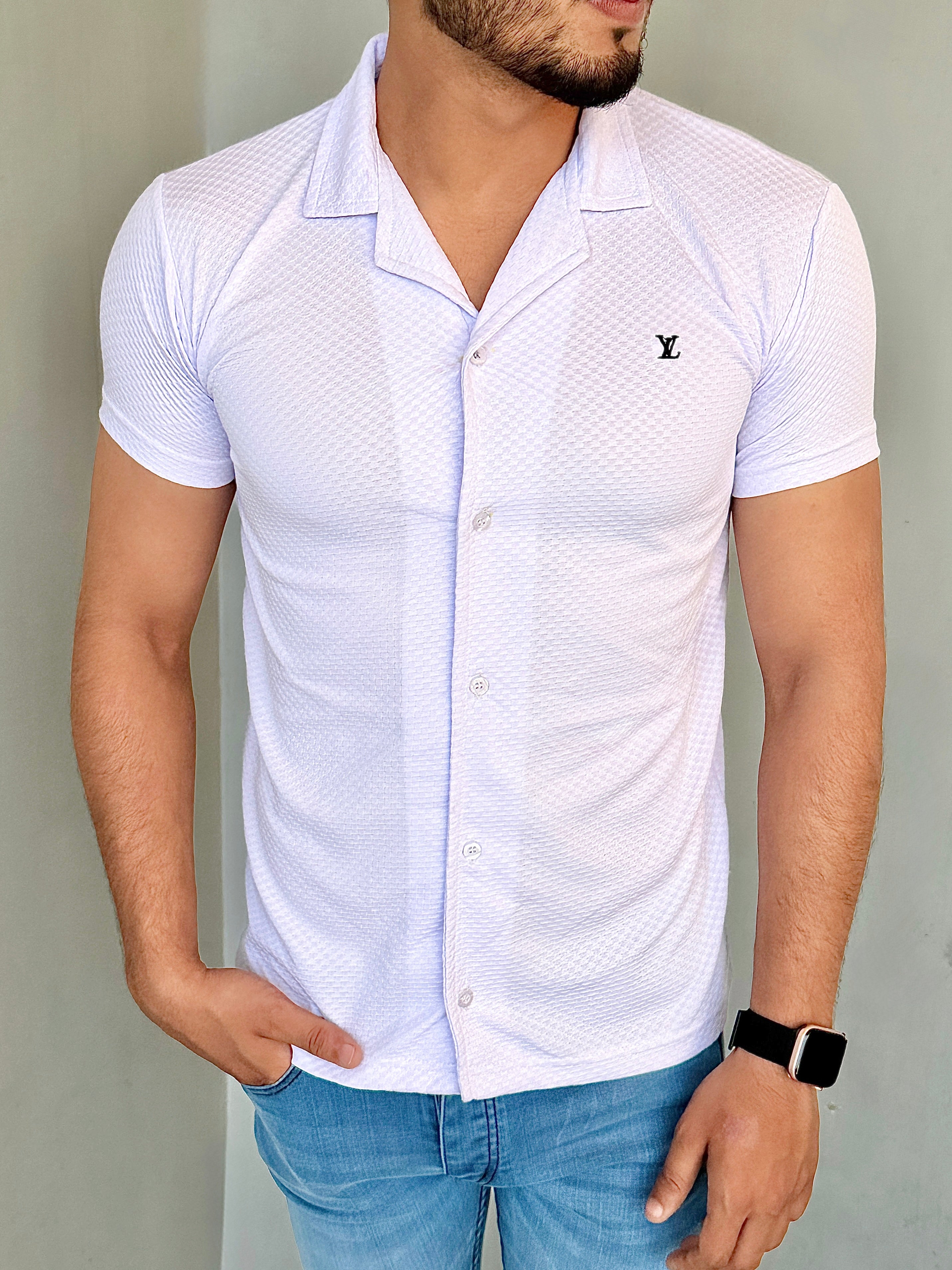 IMPORTED TEXTURE SAFARI SHIRT-LF