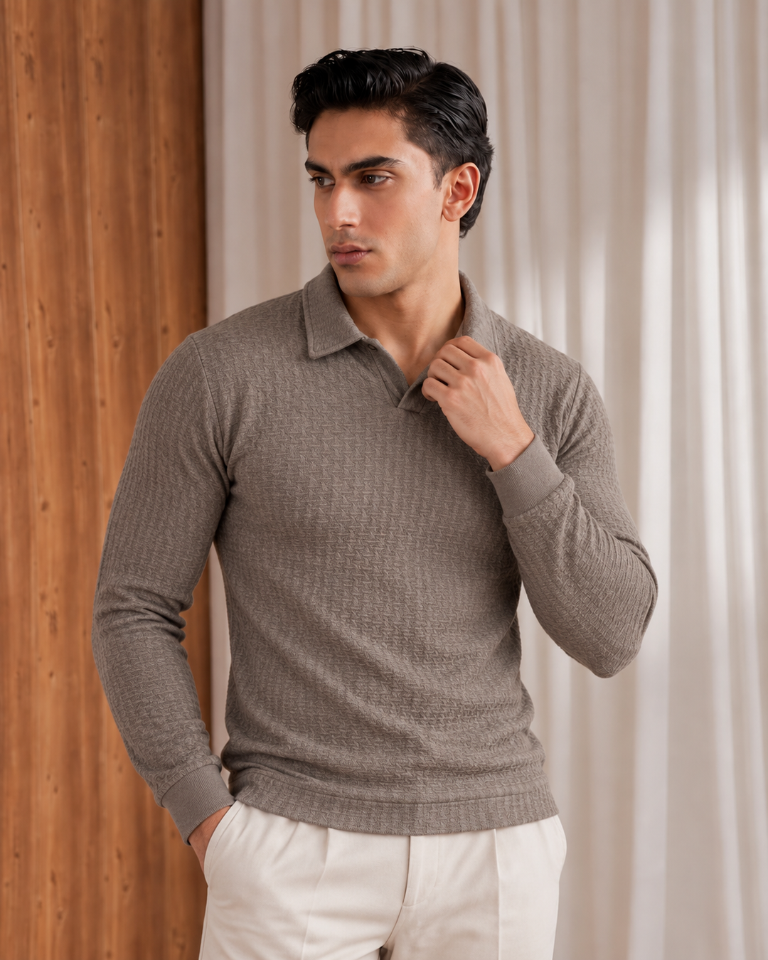 FOXI TEXTURED ELITE POLO-GRAY