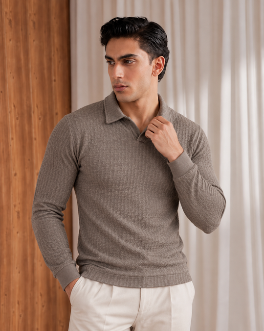 FOXI TEXTURED ELITE POLO-GRAY