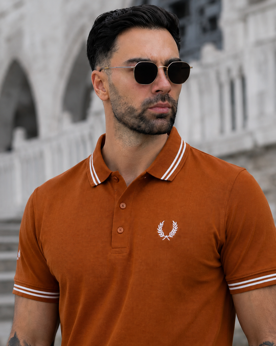 Executive Cotton Polo-Neon-Brown