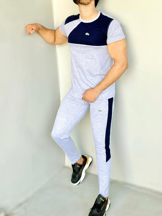 0012 MOTION MATRIX TRACKSUIT COTTON FABRIC WITH SOFT MATERIAL - GREY