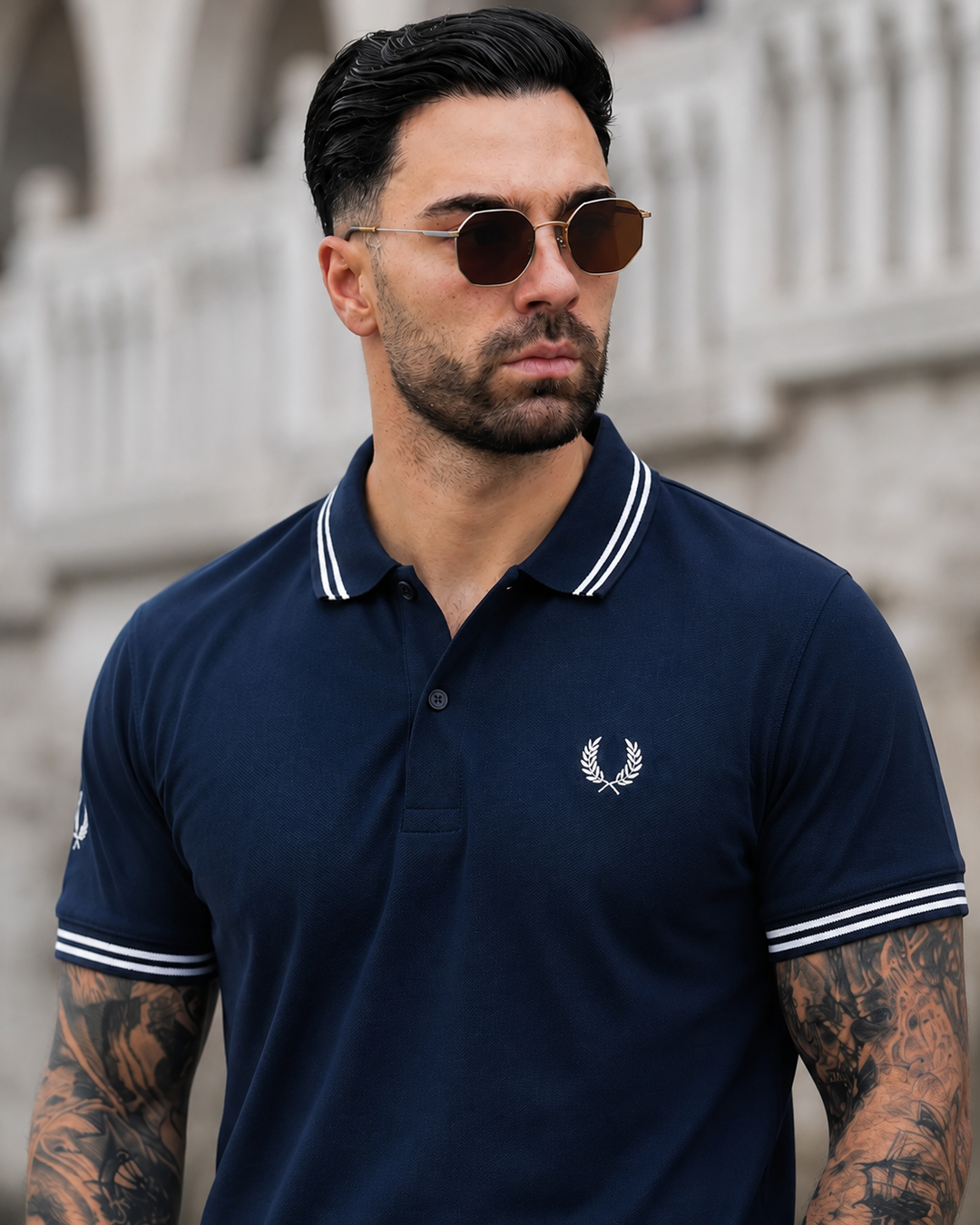 Executive Cotton Polo-Navy