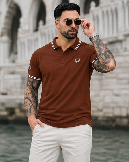 Executive Cotton Polo-Brown