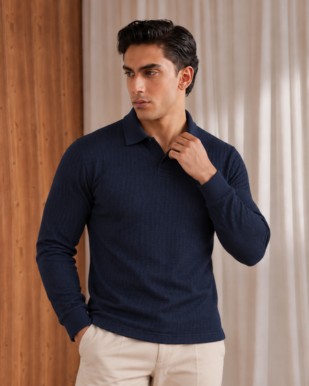 FOXI TEXTURED ELITE POLO-NAVY
