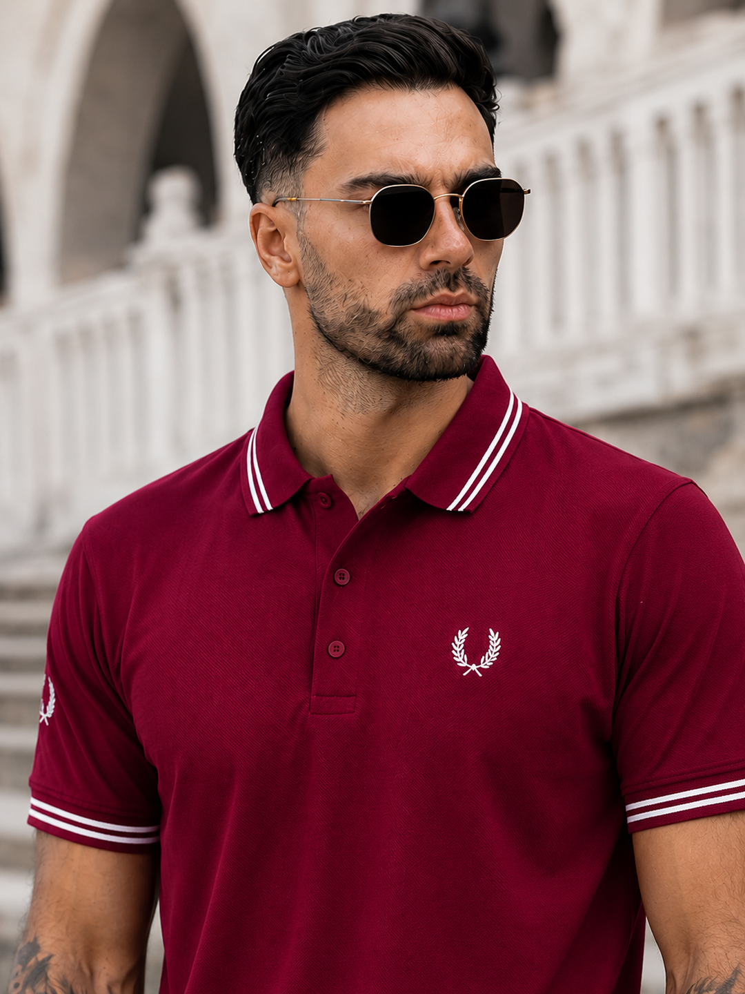 Executive Cotton Polo-Maroon