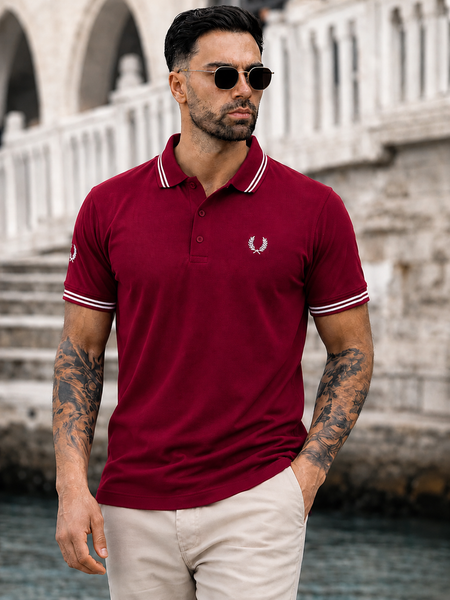 Executive Cotton Polo-Maroon