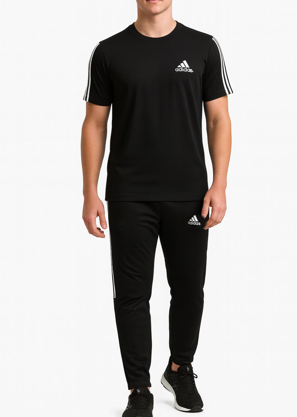 Modern, edgy, tracksuit for a casual, athletic wear-black