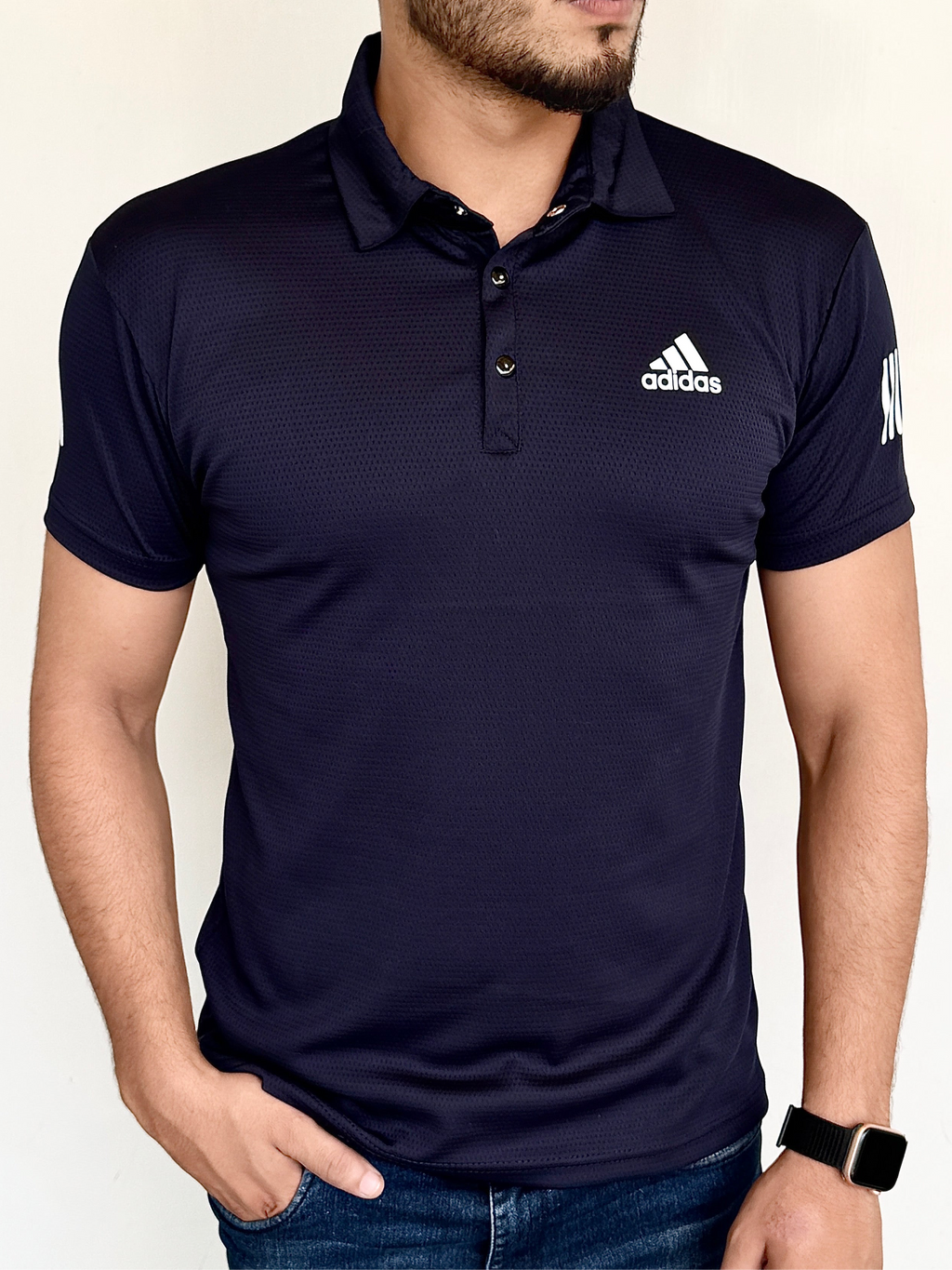 MESH IMPORTED LYCRA SHIRT-NAVY