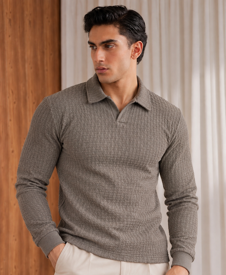 FOXI TEXTURED ELITE POLO-GRAY