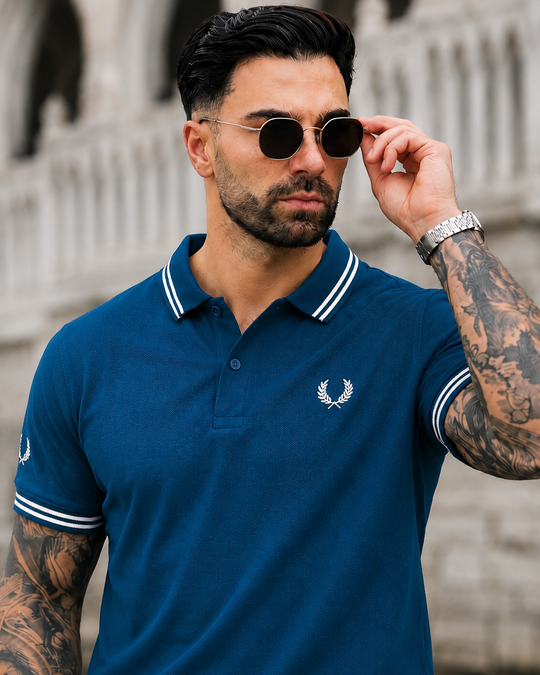 Executive Cotton Polo-Blue