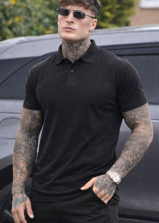 THE BASIC POLO-BLACK