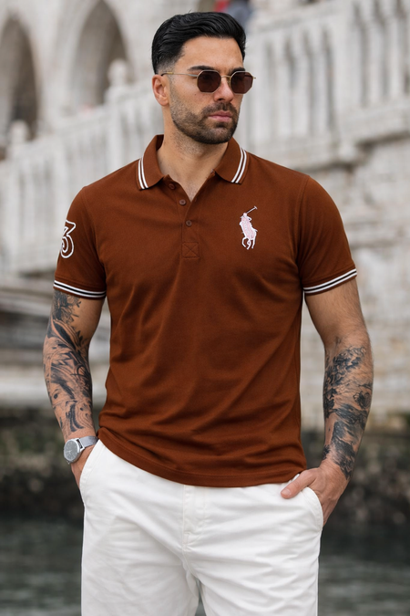 APEX-WEAR  POLO-NEON BROWN