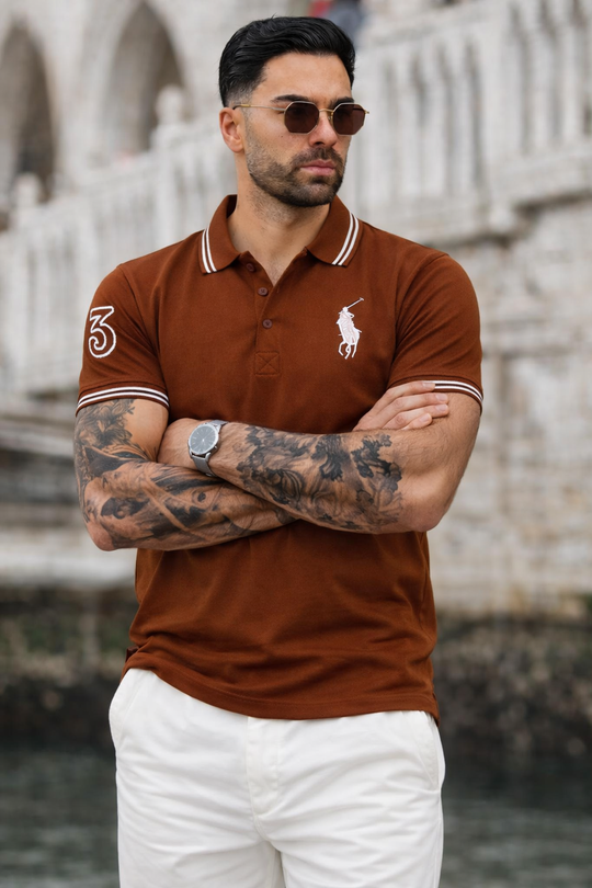 APEX-WEAR  POLO-NEON BROWN