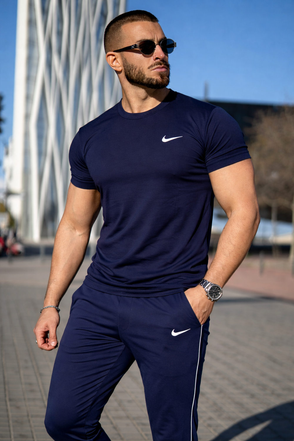 007 Motion Max Cotton Luxury tracksuit - Navy blue
