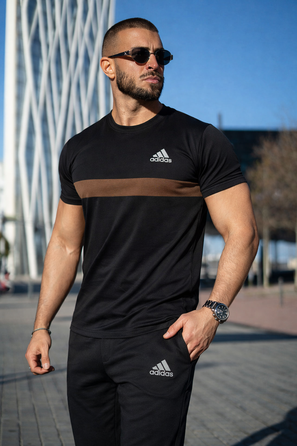 001 FLEXI MOTION COTTON TRACKSUIT - BLACK