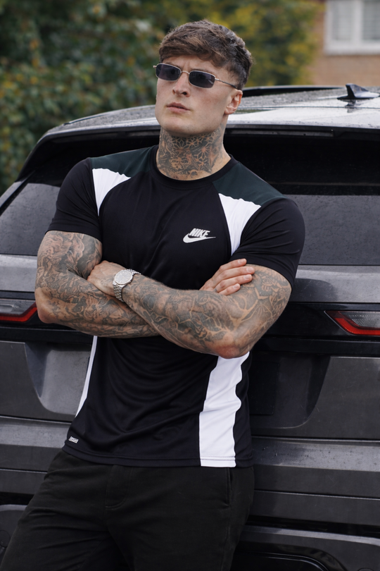 DYNA FLEX LYCRA T-SHIRT WITH COMFORTABLE AND QUICK DRYING FABRIC - BLACK