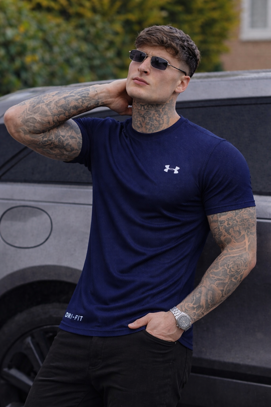 DURABLE LONG-LASTING STRETCHABLE SHIRT-NAVY
