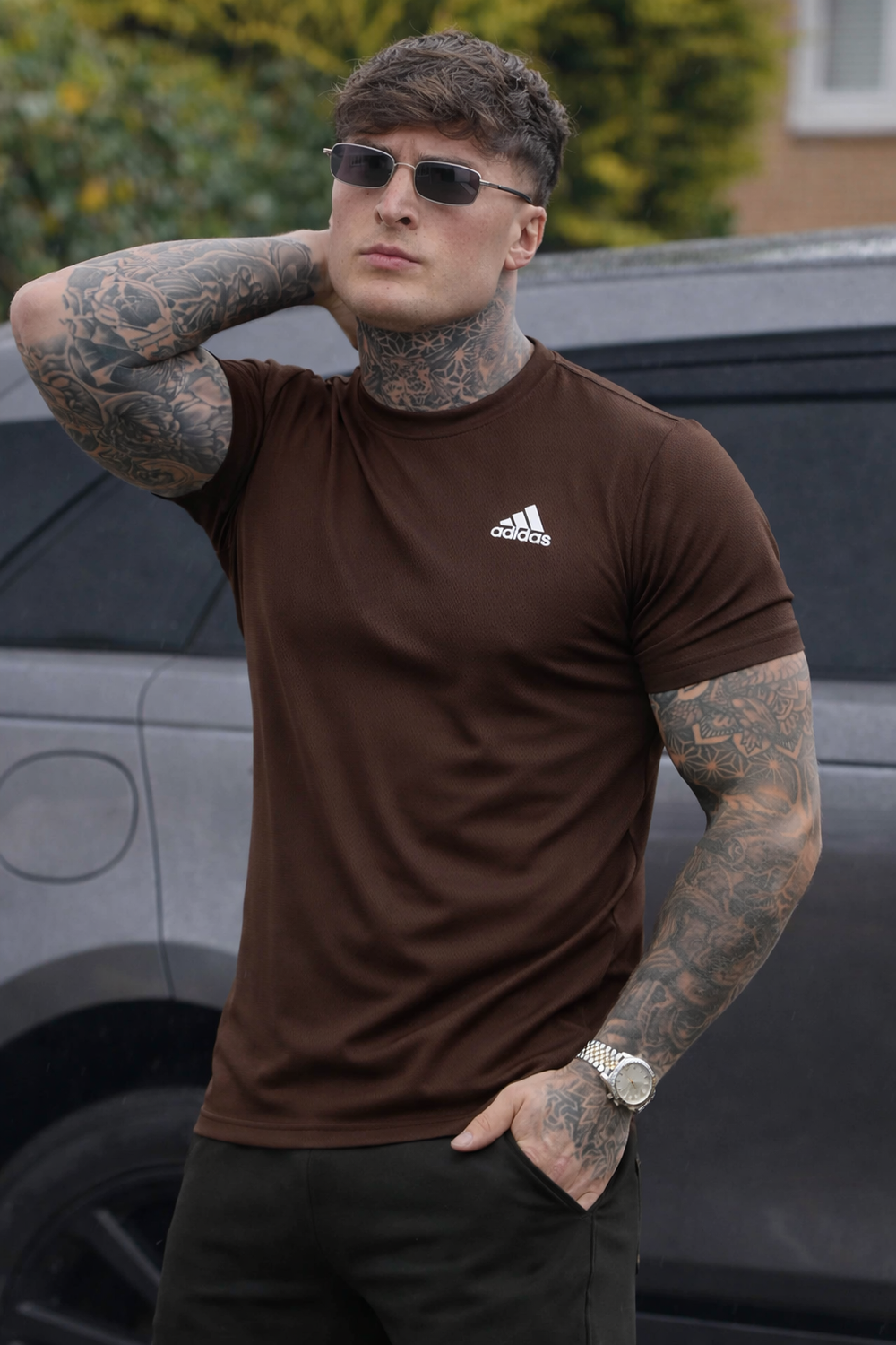 STRETCH EASE T-SHIRT FOR GYM WEAR SHIRT FOR MEN'S - BROWN