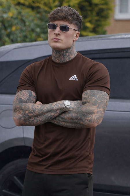 STRETCH EASE T-SHIRT FOR GYM WEAR SHIRT FOR MEN'S - BROWN
