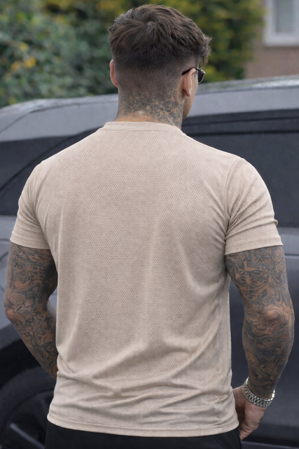 STRETCH EASE T-SHIRT FOR GYM WEAR SHIRT FOR MEN'S - TAN