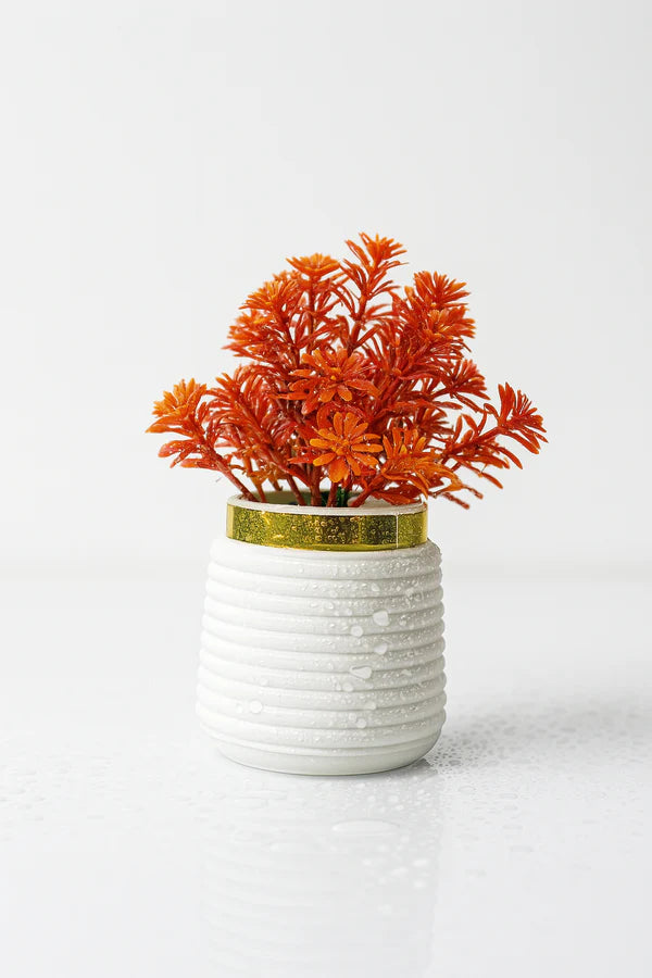 Orange Indoor Artificial Plastic Wild Plant for Home Decorate (1 pcs)