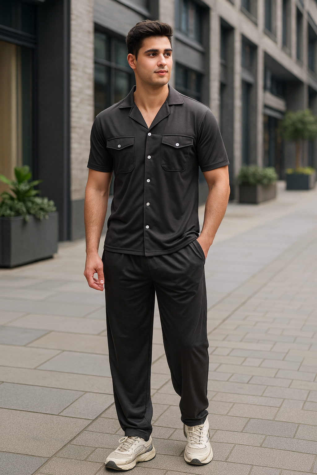 QUICK-TRACK STYLISH SAFARI-SUIT-GRAY