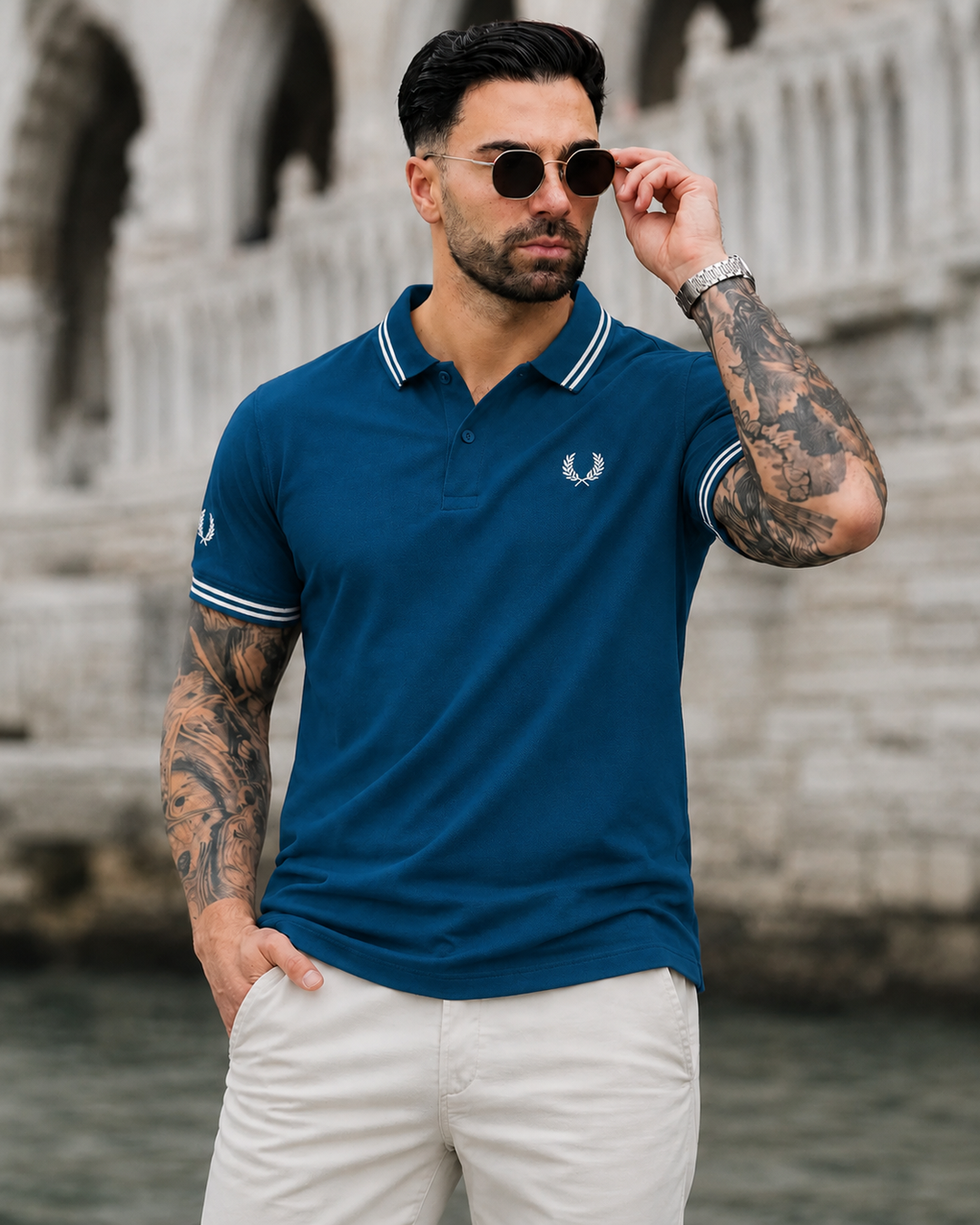 Executive Cotton Polo-Blue