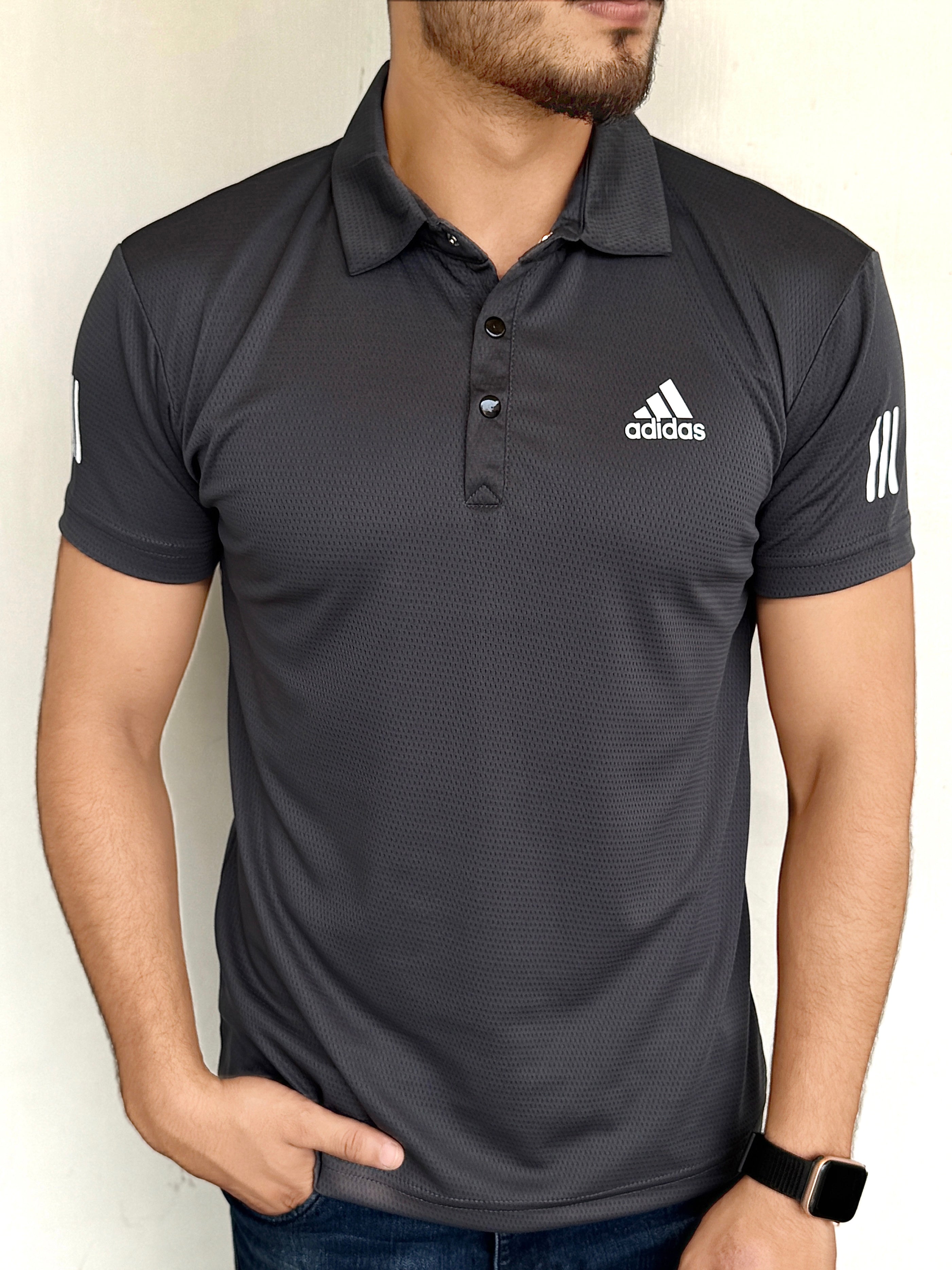 MESH IMPORTED LYCRA SHIRT-GRAY