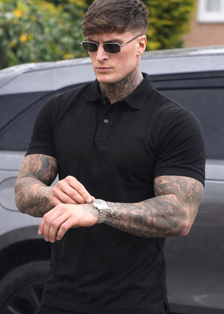 THE BASIC POLO-BLACK