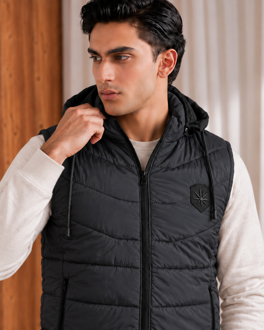 SLEEVLESS REMOVABLE & DETACHABLE JACKET-GREY