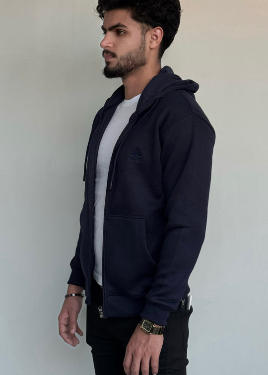 0.02 COMFORTABLE CLASSIC FLEECE HOODIE-BLACK