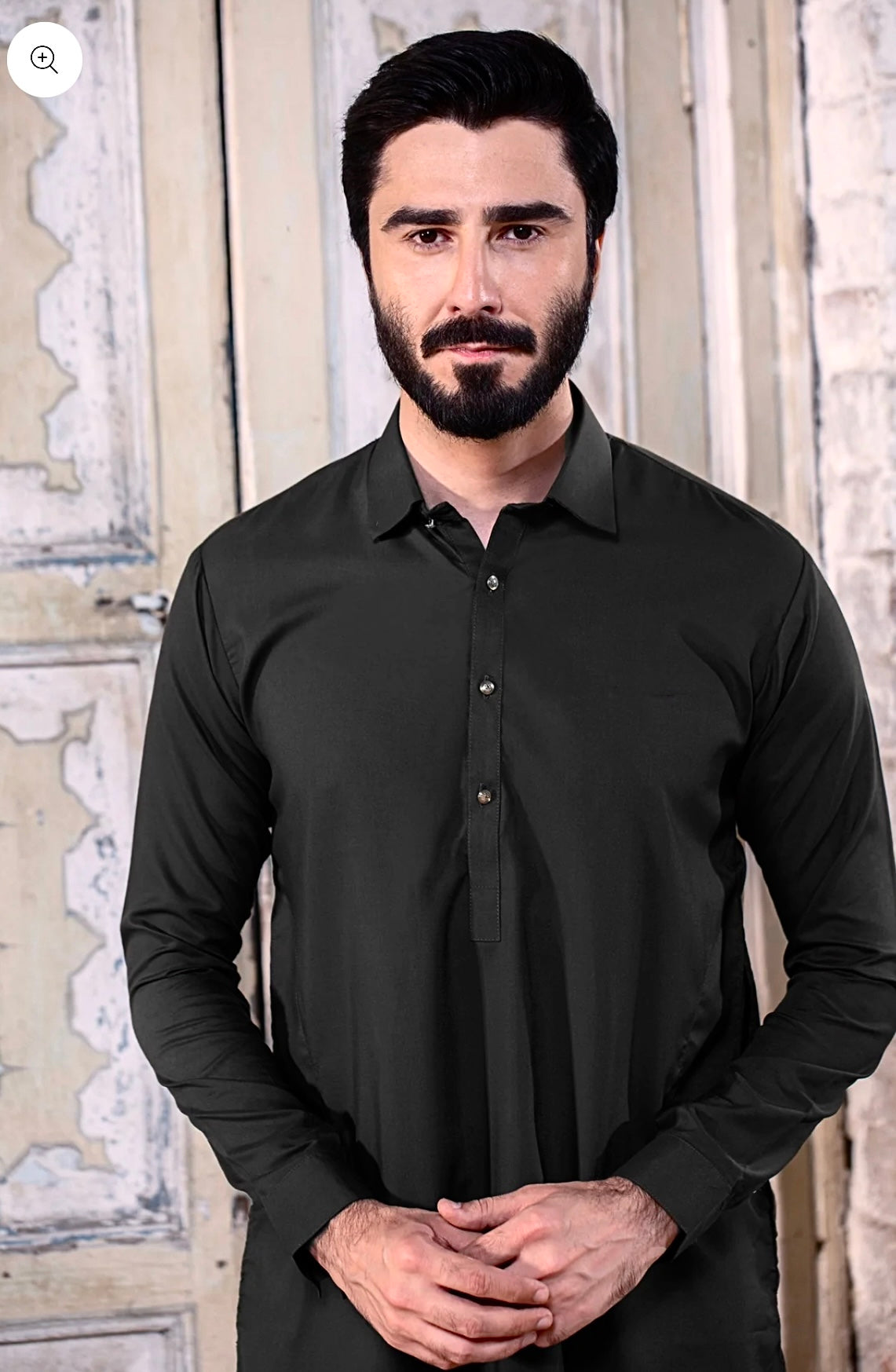 BASIC BLACK STITCHED SUIT WITH TROUSER-BLACK