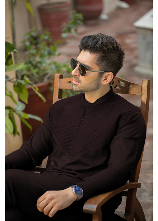 ALL SEASON STITCHED KURTA TROUSER WITH BAN-MAROON