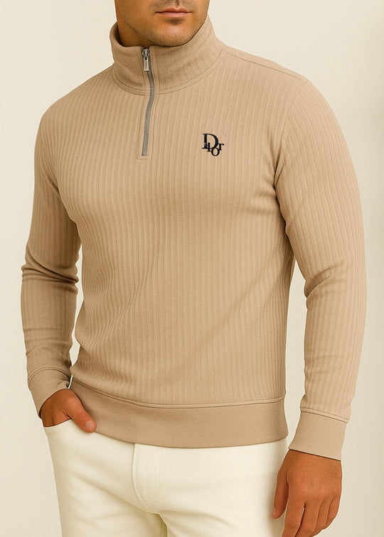 THE ELEVATE-VELOCITY MOCK NECK BEIGE