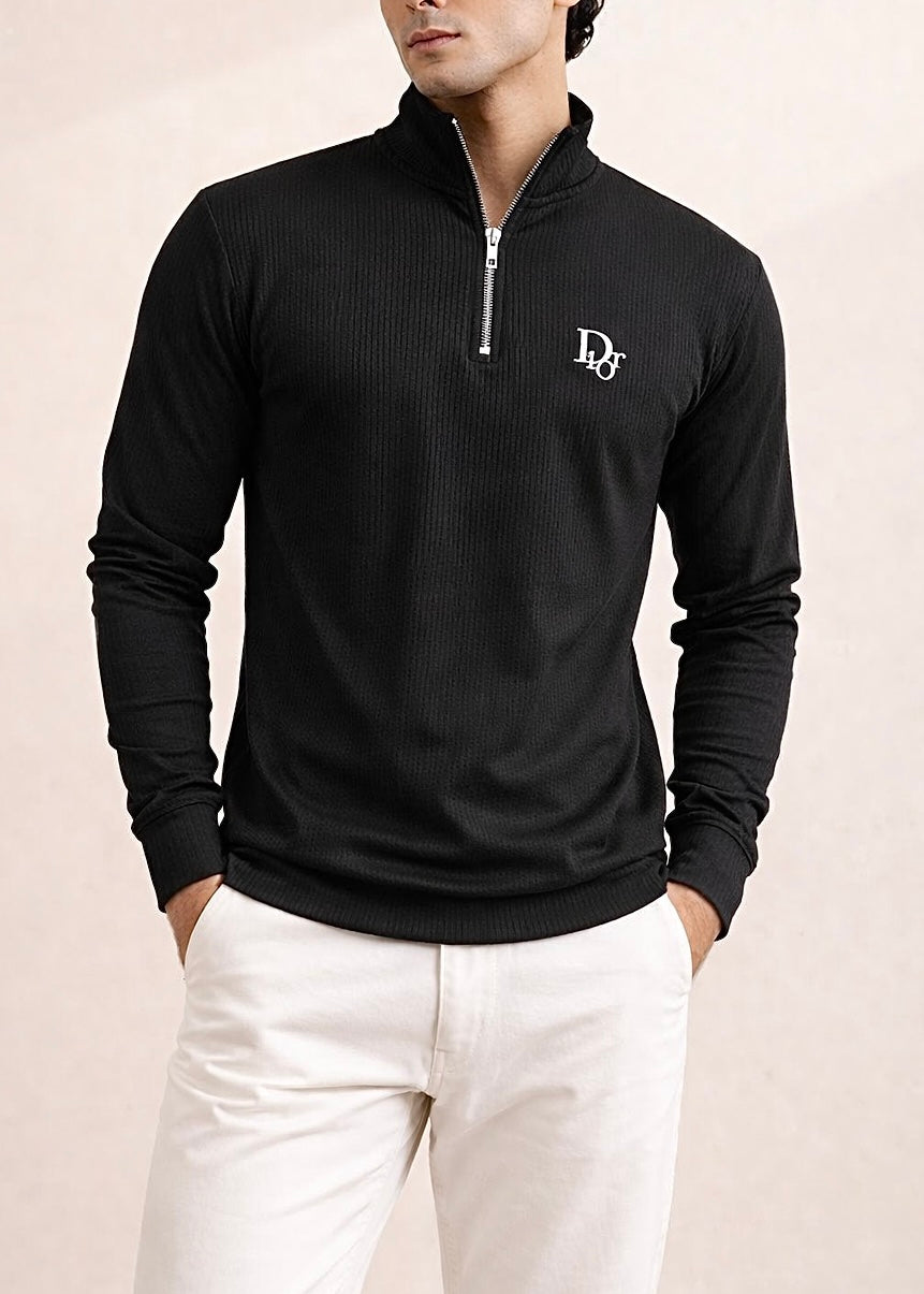 THE ELEVATE-VELOCITY MOCK NECK-BLACK