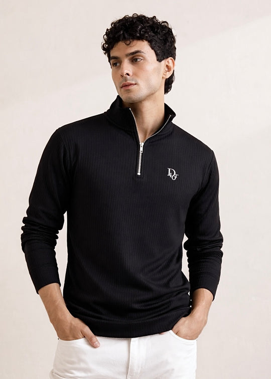 THE ELEVATE-VELOCITY MOCK NECK-BLACK