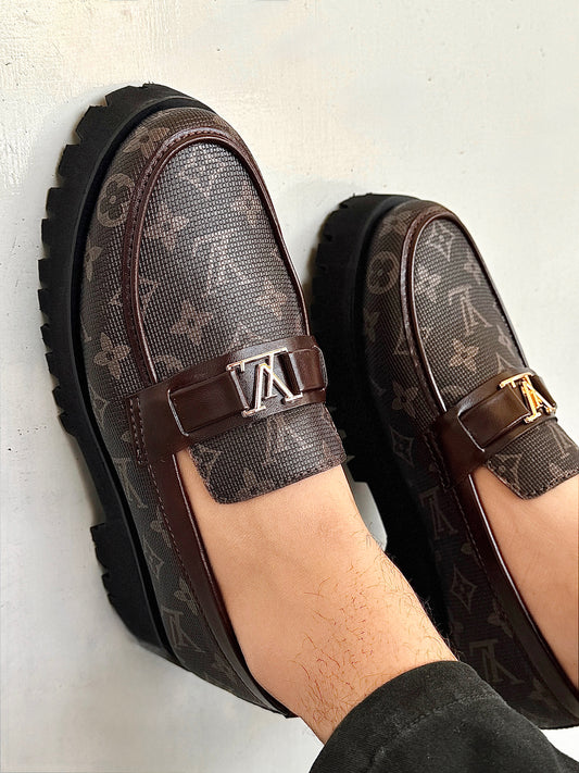 0024 HIGH SOLE STYLISH ELEGANT SHOES-BROWN